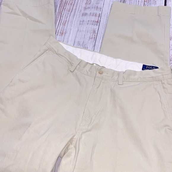Polo Ralph Lauren classic fit blue label tan chino pants size 34x34a - Picture 2 of 11